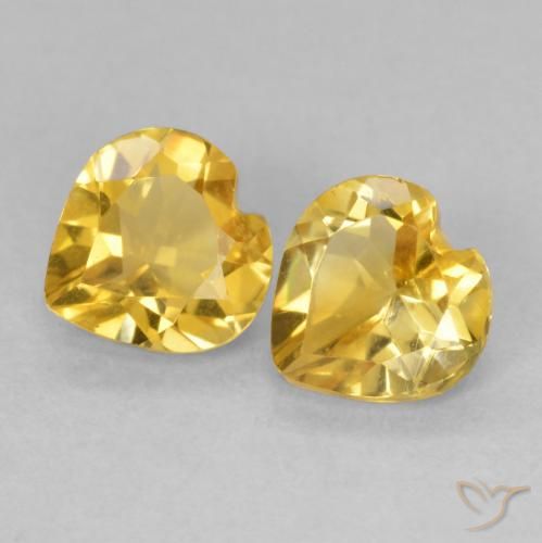 1.30ctw Natural Dorado Citrino, Corazón, VVS-VS