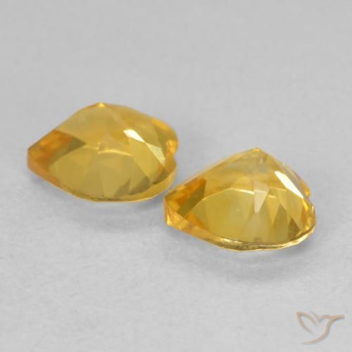 Gemas de Citrino Dorado natural de 1.30 ct, Corazón, VVS-VS