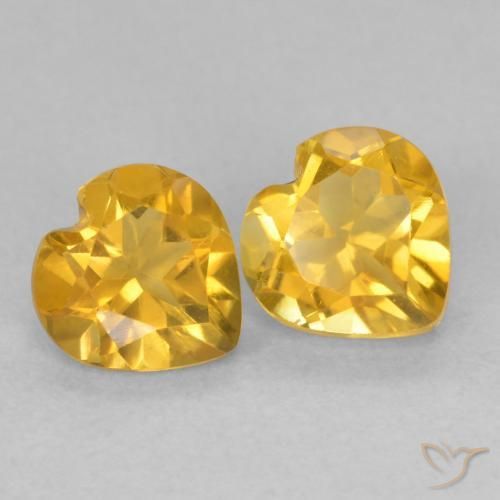 Gemas de Citrino Dorado claro natural de 1.40 ct, Corazón, VVS-VS