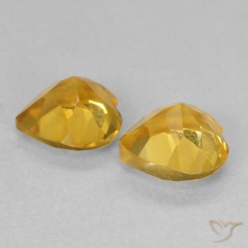 Gemas de Citrino Dorado claro natural de 1.40 ct, Corazón, VVS-VS