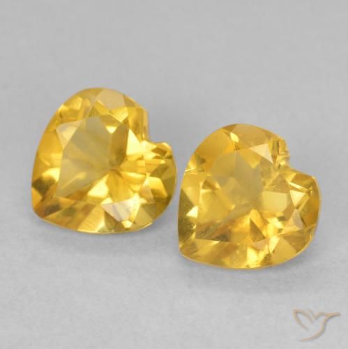 1.38ctw Natural Dorado intenso Citrino, Corazón, VVS-VS
