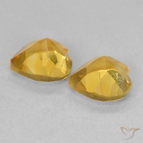 Gemas de Citrino Dorado intenso natural de 1.38 ct, Corazón, VVS-VS