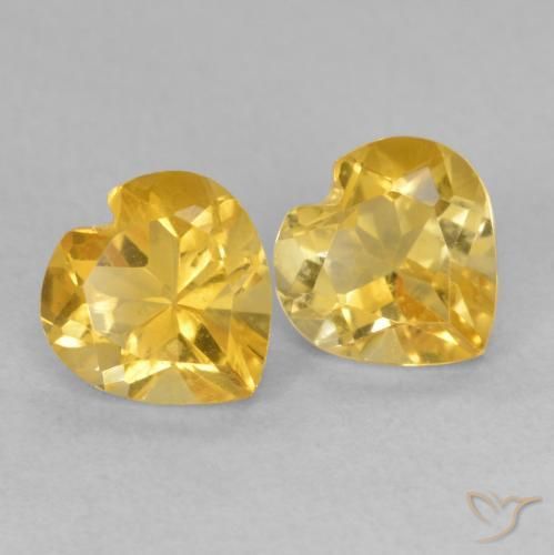 Gemas de Citrino Oro natural de 1.48 ct, Corazón, VVS-VS