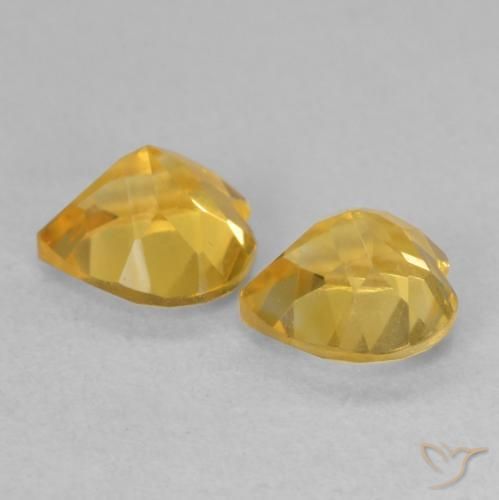 Gemas de Citrino Oro natural de 1.48 ct, Corazón, VVS-VS