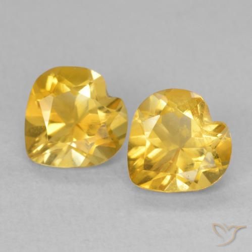 1.41ctw Natural Dorado intenso Citrino, Corazón, VVS-VS