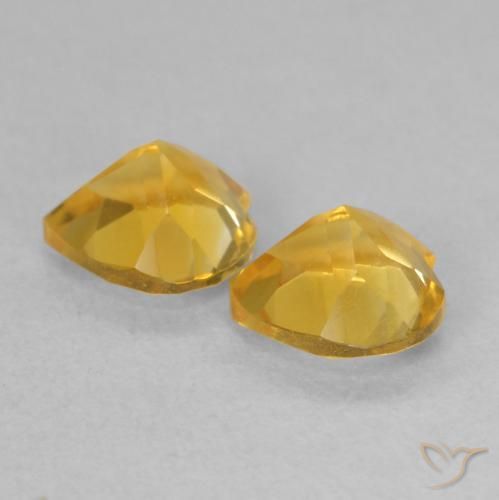 Gemas de Citrino Dorado intenso natural de 1.41 ct, Corazón, VVS-VS