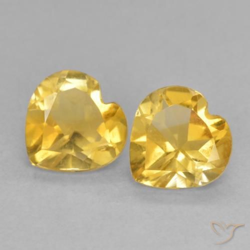 1.31ctw Natural Dorado claro Citrino, Corazón, VVS-VS