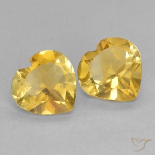 Gemas de Citrino Dorado claro natural de 1.31 ct, Corazón, VVS-VS