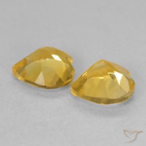 Gemas de Citrino Dorado claro natural de 1.31 ct, Corazón, VVS-VS