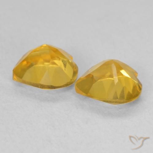 Gemas de Citrino Dorado natural de 1.41 ct, Corazón, VVS-VS
