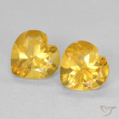 1.40ctw Natural Dorado claro Citrino, Corazón, VVS-VS