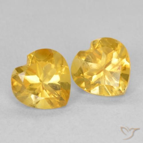 Gemas de Citrino Dorado claro natural de 1.40 ct, Corazón, VVS-VS