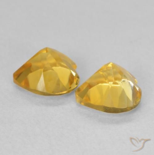 Gemas de Citrino Dorado claro natural de 1.40 ct, Corazón, VVS-VS