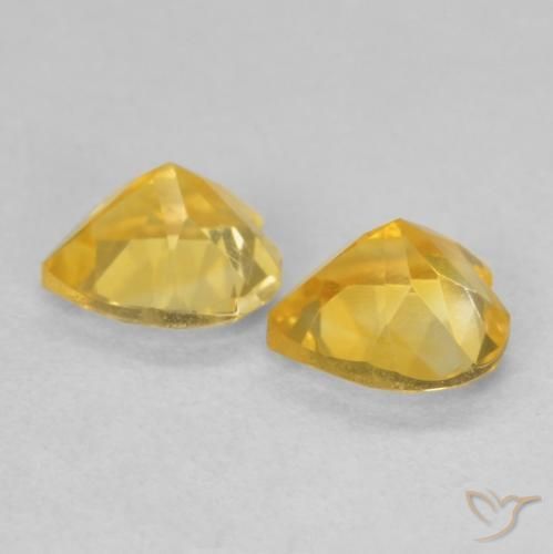 Gemas de Citrino Naranja dorado natural de 1.28 ct, Corazón, VVS-VS