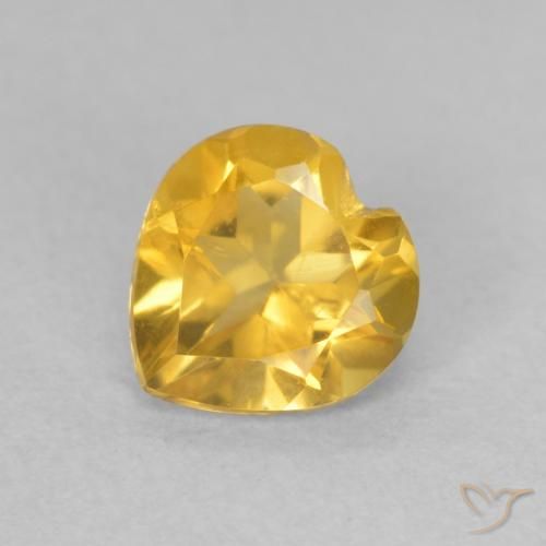 0.63ct Natural Dorado medio Citrino, Corazón, VVS-VS