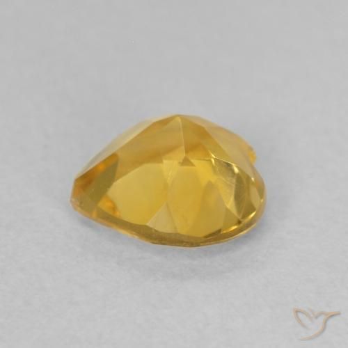 Citrino Dorado medio natural de 0.63 ct, Corazón, VVS-VS