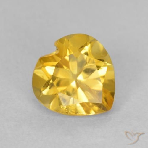 0.73ct Natural Naranja dorado Citrino, Corazón, VVS-VS