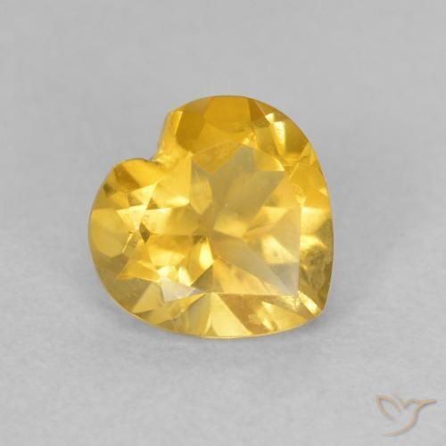 0.71ct Natural Naranja dorado Citrino, Corazón, VVS-VS, Photo A