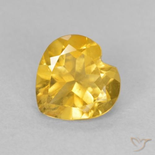 Citrino Naranja dorado natural de 0.71 ct, Corazón, VVS-VS