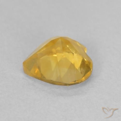 Citrino Naranja dorado natural de 0.71 ct, Corazón, VVS-VS