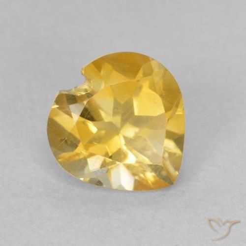 Citrino Naranja dorado natural de 0.80 ct, Corazón, VVS-VS