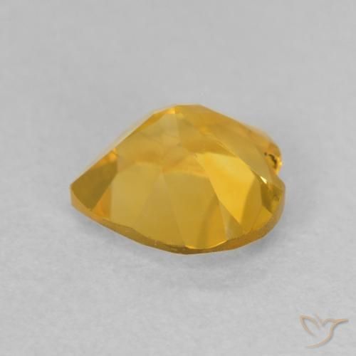 Citrino Naranja dorado natural de 0.80 ct, Corazón, VVS-VS