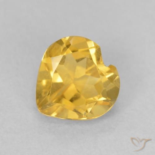 0.69ct Natural Dorado medio Citrino, Corazón, VVS-VS