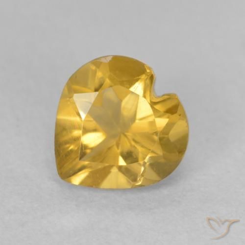0.75ct Natural Dorado medio Citrino, Corazón, VVS-VS