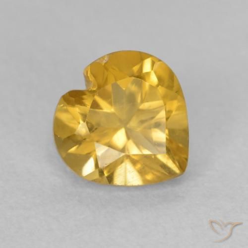 Citrino Dorado medio natural de 0.75 ct, Corazón, VVS-VS