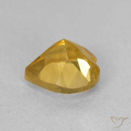 Citrino Dorado medio natural de 0.75 ct, Corazón, VVS-VS