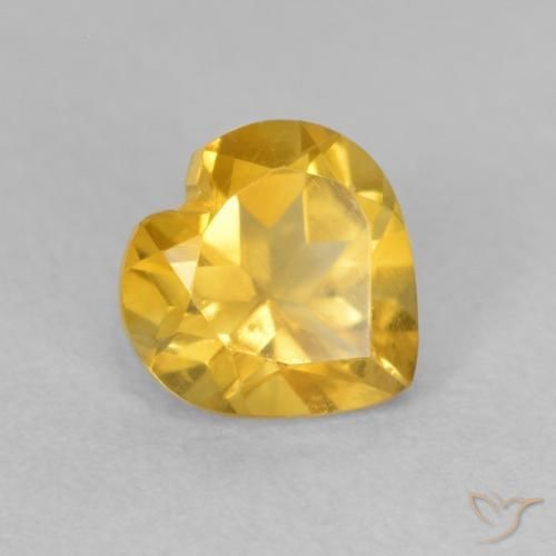 Citrino Naranja dorado natural de 0.76 ct, Corazón, VVS-VS