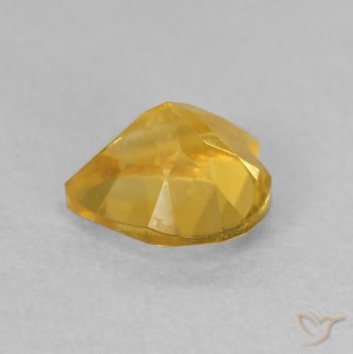 Citrino Naranja dorado natural de 0.76 ct, Corazón, VVS-VS