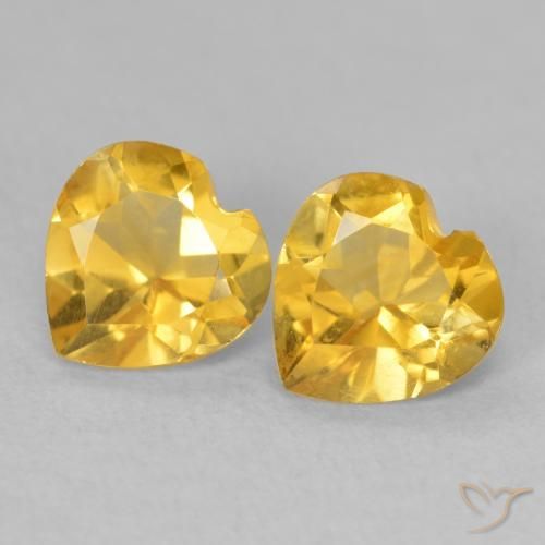 1.34ctw Natural Dorado medio Citrino, Corazón, VVS-VS