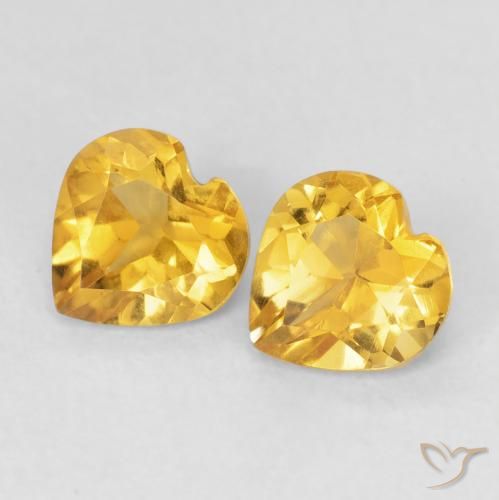1.35ctw Natural Dorado claro Citrino, Corazón, VVS-VS