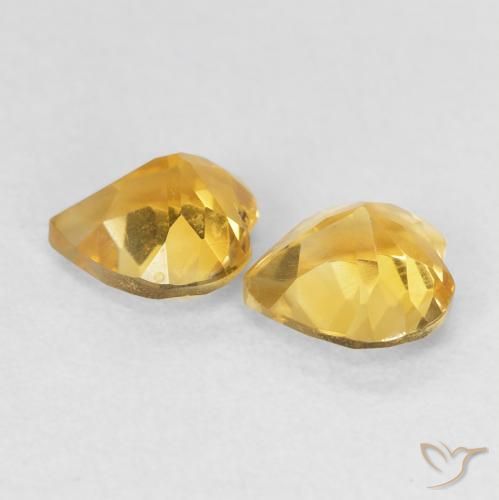 Gemas de Citrino Dorado claro natural de 1.35 ct, Corazón, VVS-VS