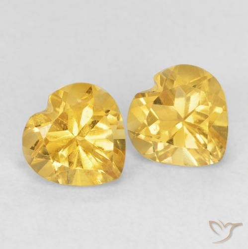 Gemas de Citrino Dorado de calidad natural de 1.63 ct, Corazón, VVS-VS
