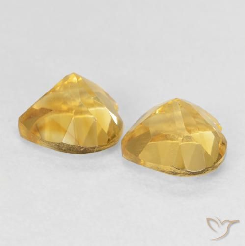 Gemas de Citrino Dorado de calidad natural de 1.63 ct, Corazón, VVS-VS
