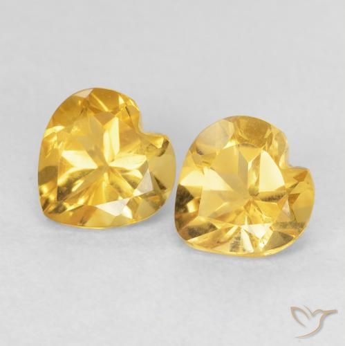 1.51ctw Natural Dorado medio Citrino, Corazón, VVS-VS
