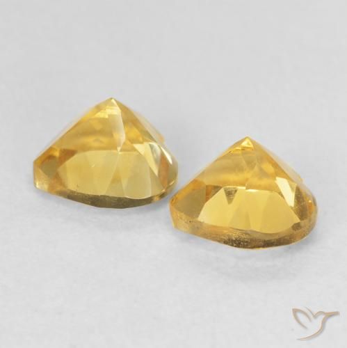 Gemas de Citrino Dorado medio natural de 1.51 ct, Corazón, VVS-VS