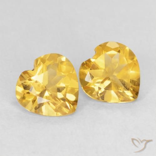 Gemas de Citrino Naranja dorado natural de 1.28 ct, Corazón, VVS-VS