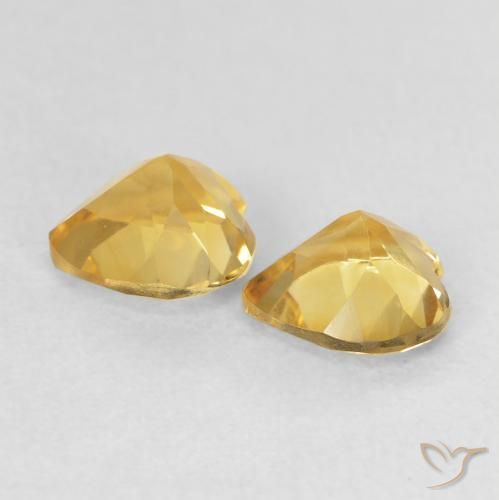 Gemas de Citrino Naranja dorado natural de 1.28 ct, Corazón, VVS-VS