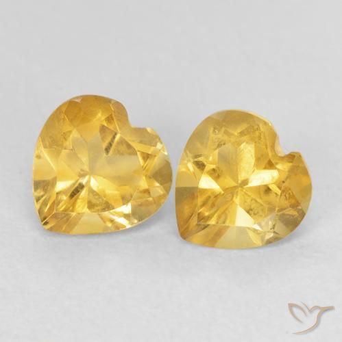 1.46ctw Natural Naranja dorado Citrino, Corazón, VVS-VS