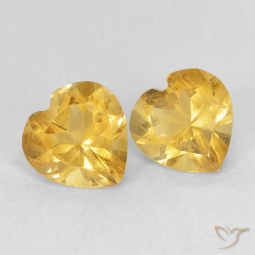 Gemas de Citrino Naranja dorado natural de 1.46 ct, Corazón, VVS-VS