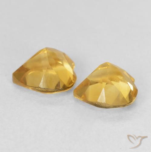 Gemas de Citrino Naranja dorado natural de 1.46 ct, Corazón, VVS-VS