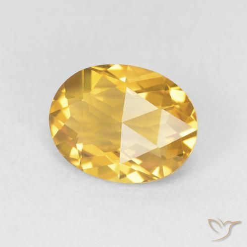Citrino Dorado medio natural de 1.78 ct, Ovalada, VVS