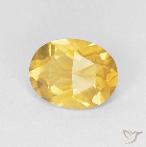Citrino Dorado medio natural de 1.65 ct, Ovalada, VVS