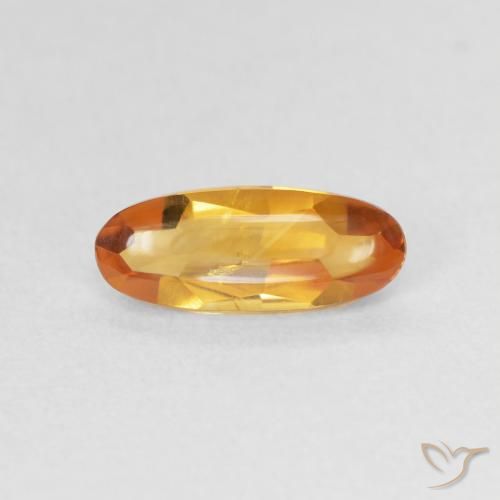 0.91ct Natural Dorado naranja intenso Citrino, Ovalada, Transparente