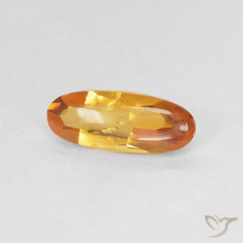 Citrino Dorado naranja intenso natural de 0.91 ct, Ovalada, Transparente