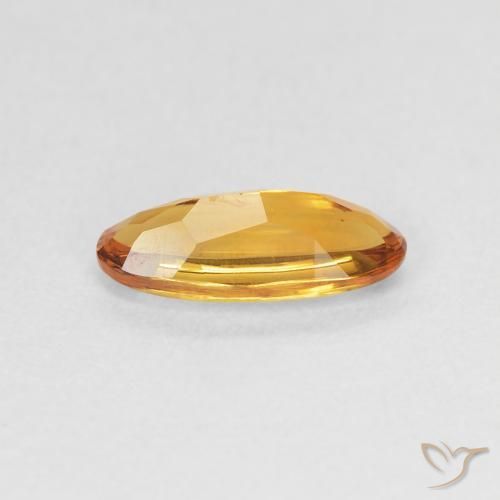 Citrino Dorado naranja intenso natural de 0.91 ct, Ovalada, Transparente