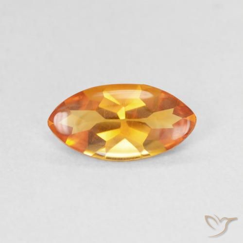 0.79ct Natural Naranja medio Citrino, Marquesa, Transparente